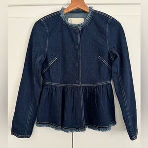Anthropologie Pilcro dark denim peplum jacket - XXS - NWT